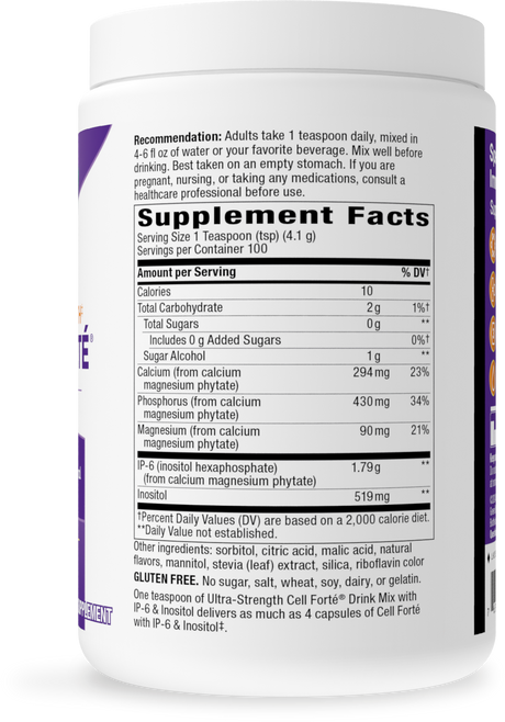 <{%360IMAGE1_05850%}>Nature's Way® | Ultra-Strength Cell Forte  Drink Mix - right side of pack