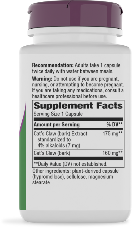 <{%360IMAGE1_60700%}>Nature's Way® | Cat's Claw Standardized Extract - right side of pack