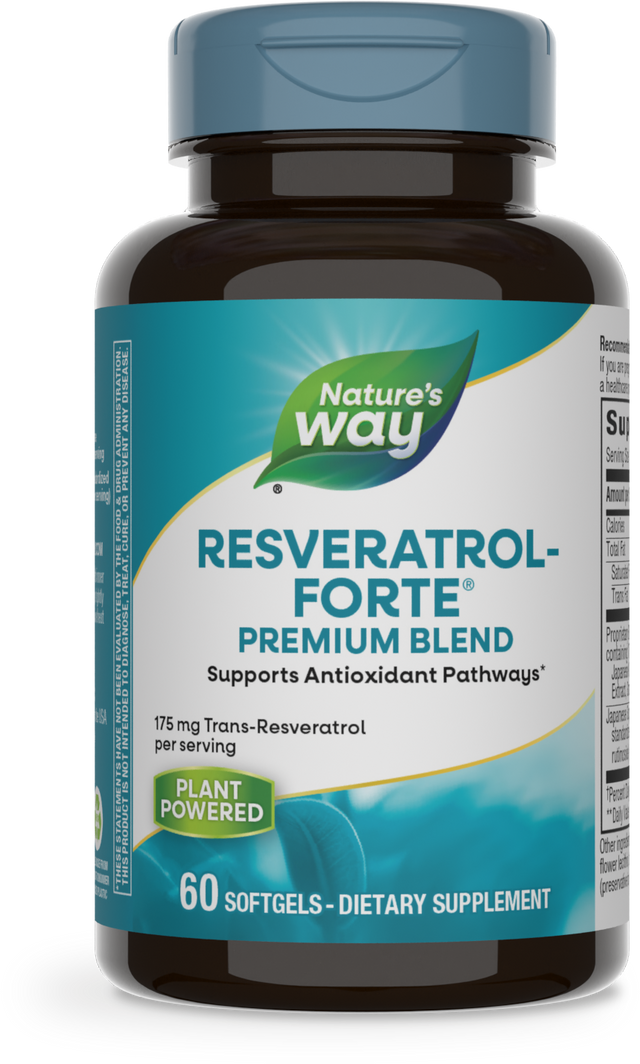 <{%PRIMARY_05836%}>Nature's Way® | Resveratrol-Forte Premium Blend, 60 softgels