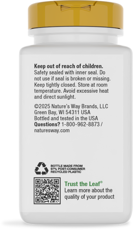 <{%360IMAGE3_40411%}>Nature's Way® | Vitamin B1 High Potency Thiamin HCl - back of pack