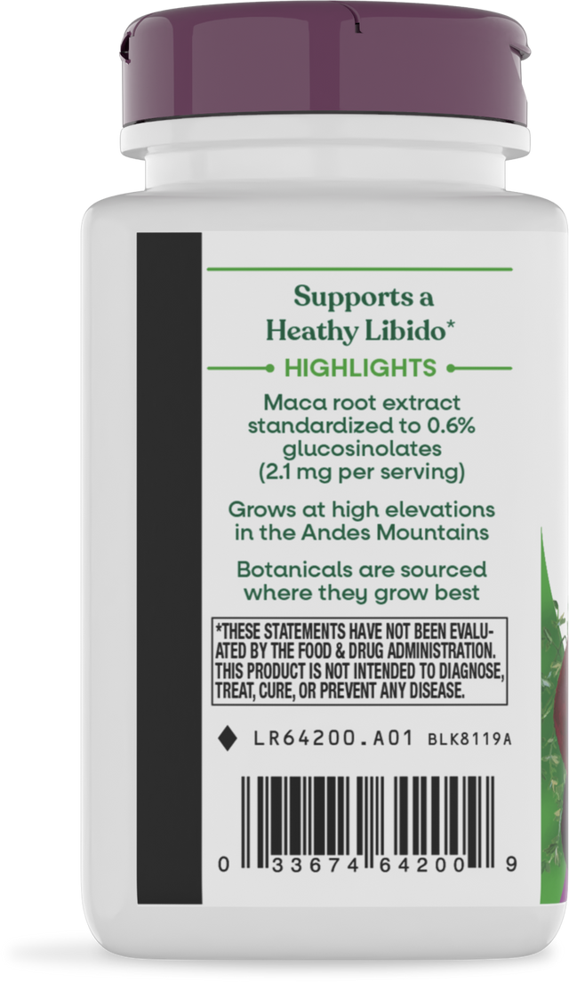 <{%360IMAGE2_64200%}>Nature's Way® | Maca Standardized Extract - left side of pack