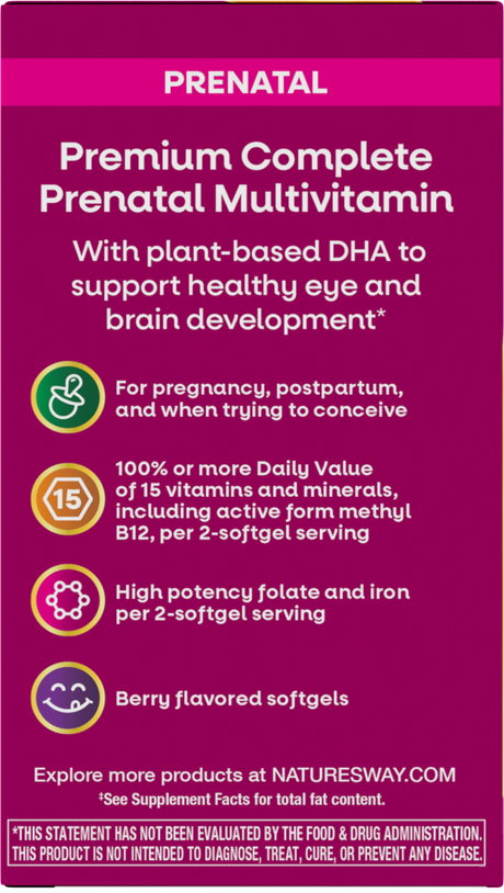 <{%360IMAGE3_11209%}>Nature's Way® | Alive! Premium Prenatal Multivitamin - left side of pack