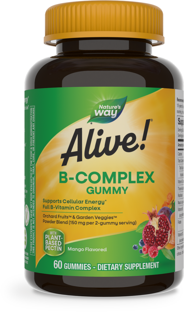 <{%PRIMARY_10483%}>Nature's Way® | Alive! B-Complex Gummies, 60 gummies, Mango
