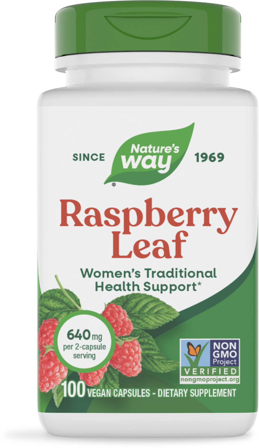 <{%PRIMARY_16100%}>Nature's Way® | Raspberry Leaf, 100 capsules