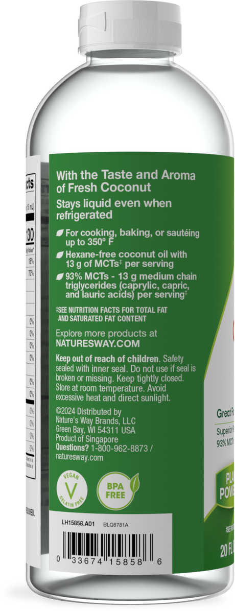 <{%360IMAGE5_15858%}>Nature's Way® | Liquid Coconut Oil - left side of pack