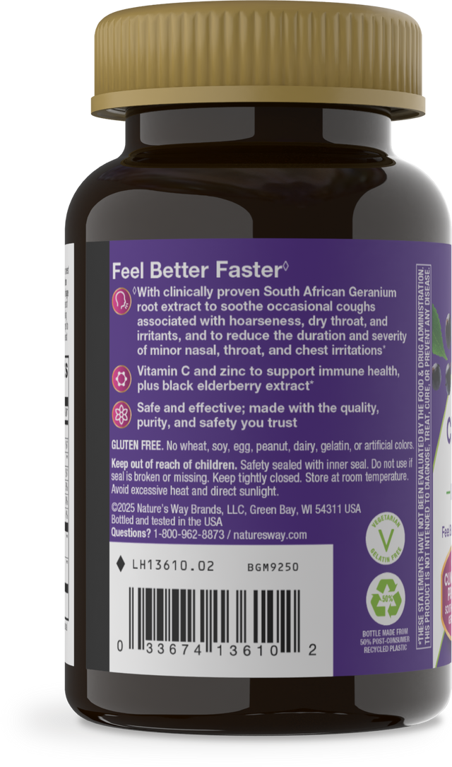 <{%360IMAGE2_13610%}>Nature's Way® | Sambucus Cough Relief +♢ Immune* Elderberry Gummies - left side of pack
