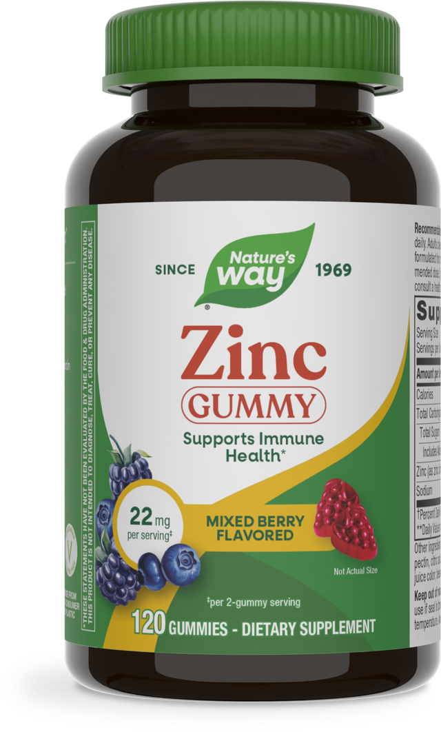 <{%PRIMARY_13701%}>Nature's Way® | Zinc Gummies, 120 gummies, Mixed Berry