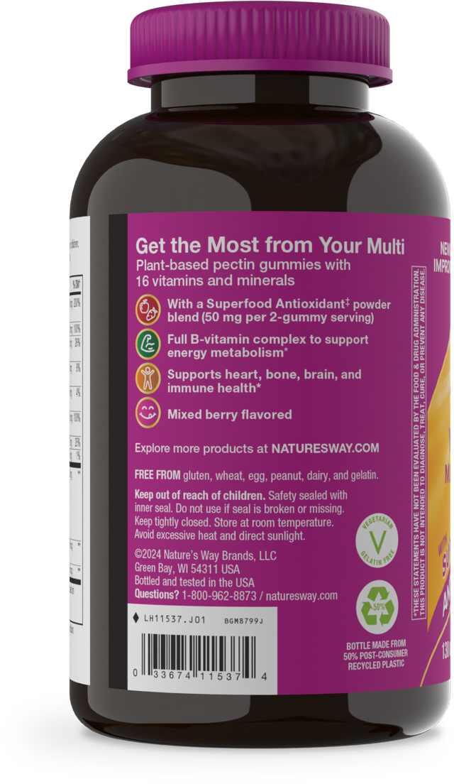 <{%360IMAGE5_11537%}>Nature's Way® | Alive! Women's 50+ Gummy Multivitamin - left side of pack