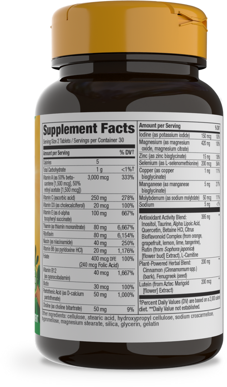 <{%360IMAGE1_12371%}>Nature's Way® | Alive! Diabetic Multivitamin - right side of pack