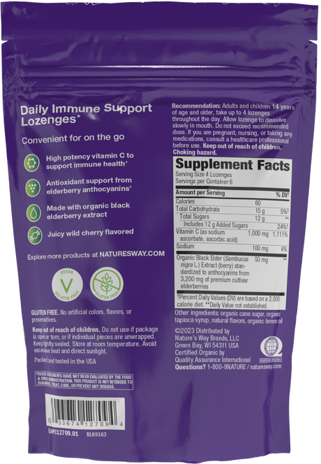 <{%360IMAGE1_12709%}>Nature's Way® | Sambucus Immune Lozenges - back of pack