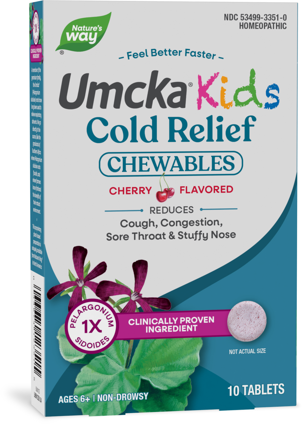 <{%PRIMARY_12351%}>Nature's Way® | Umcka Kids Cold Relief Chewables, 10 chewables, Cherry