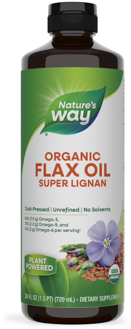 <{%PRIMARY_15429%}>Nature's Way® | Organic Flax Oil Super Lignan, 24 fl oz (705 ml)