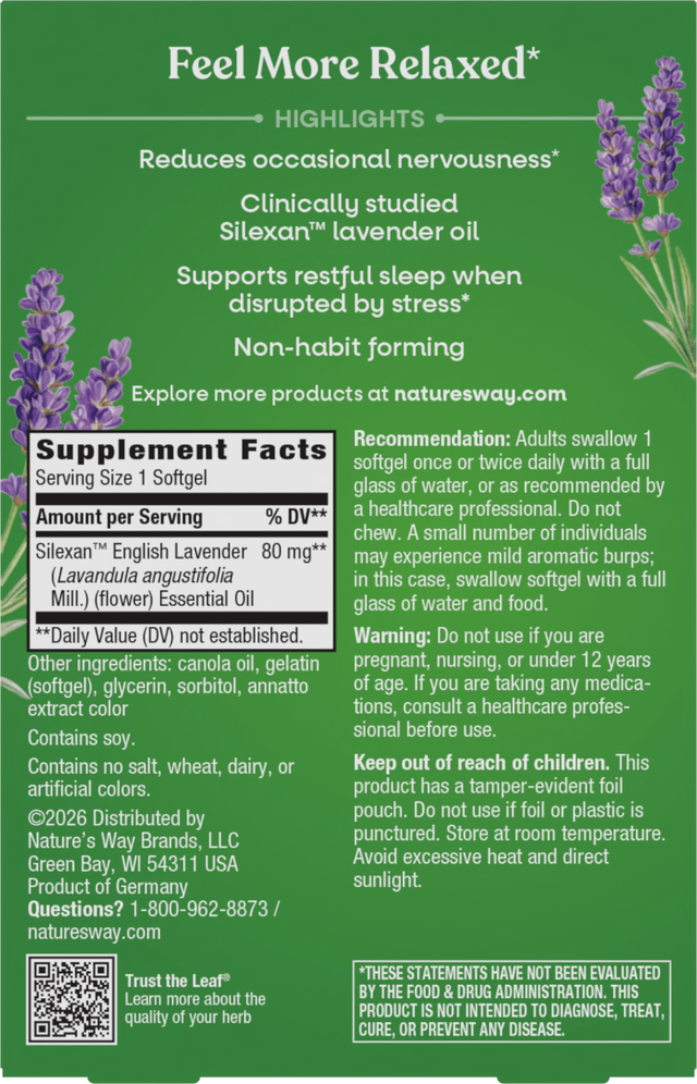 <{%360IMAGE5_14713%}>Nature's Way® | CalmAid - back of pack