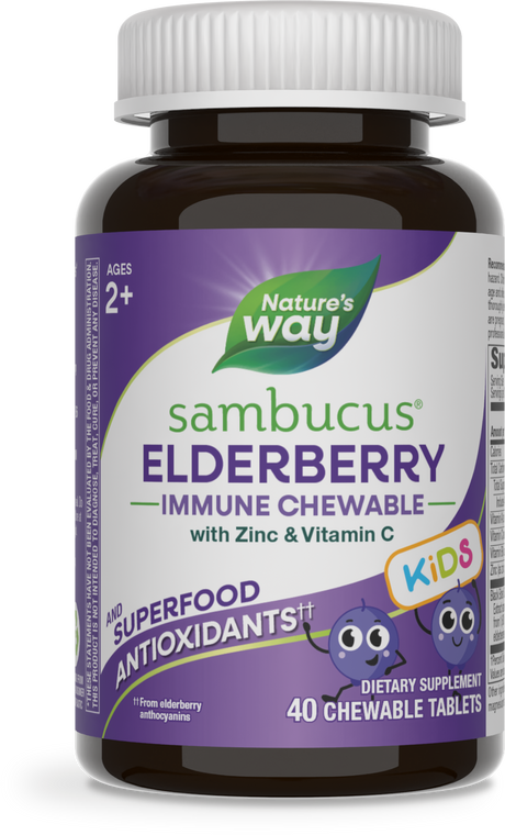 <{%PRIMARY_12961%}>Nature's Way® | Sambucus Elderberry Kids Immune Chewable, 40 chewables