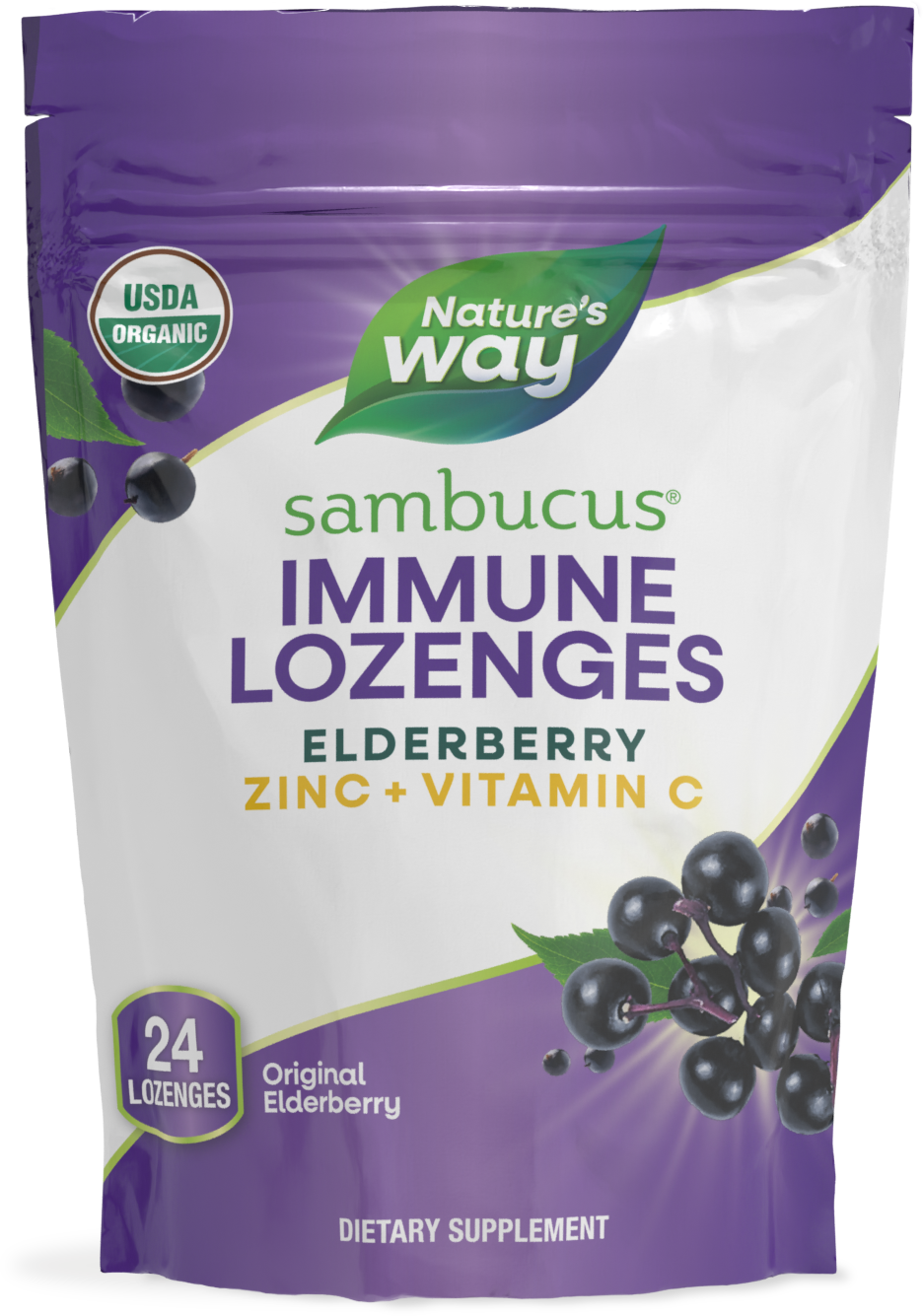 <{%PRIMARY_10220%}>Nature's Way® | Sambucus Immune Lozenges, 24 lozenges, Elderberry