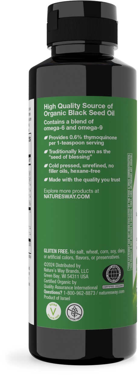 <{%360IMAGE2_12322%}>Nature's Way® | Organic Black Seed Oil - left side of pack