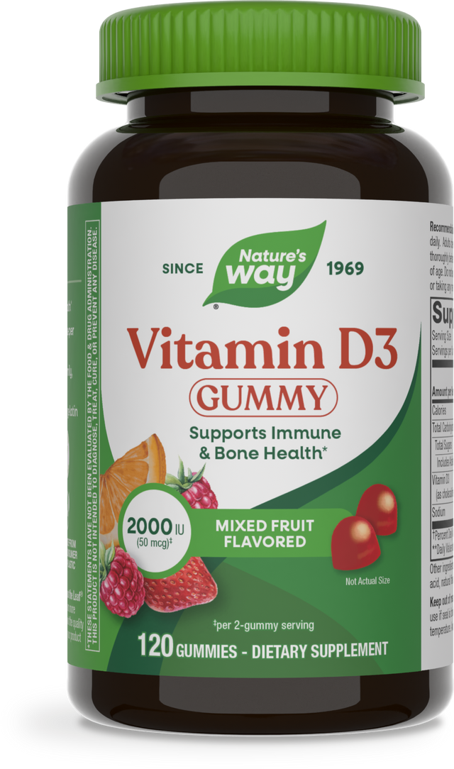 <{%PRIMARY_13608%}>Nature's Way® | Vitamin D3 Gummies, 120 gummies, Mixed Fruit