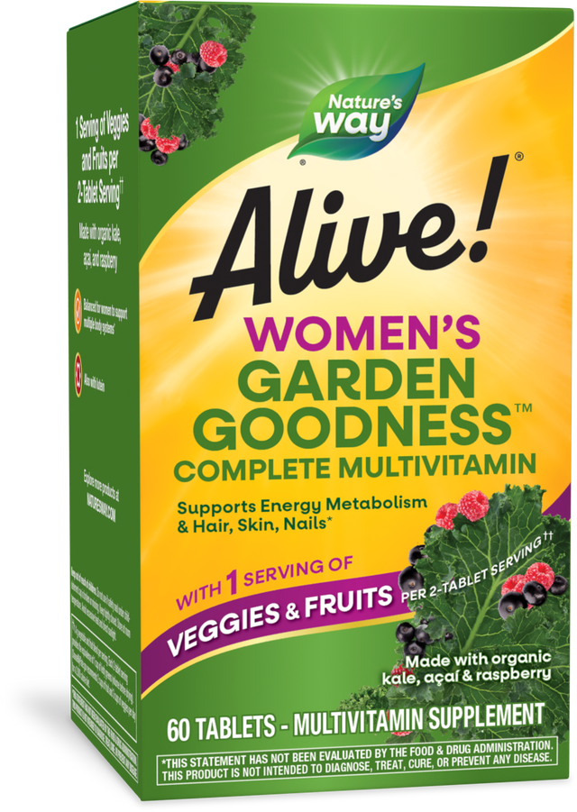 <{%PRIMARY_12111%}>Nature's Way® | Alive! Women's Garden Goodness Complete Multivitamin, 60 tablets