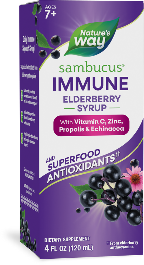 <{%PRIMARY_6974%}>Nature's Way® | Sambucus Immune Elderberry Syrup, 4 fl oz (120 ml), Elderberry