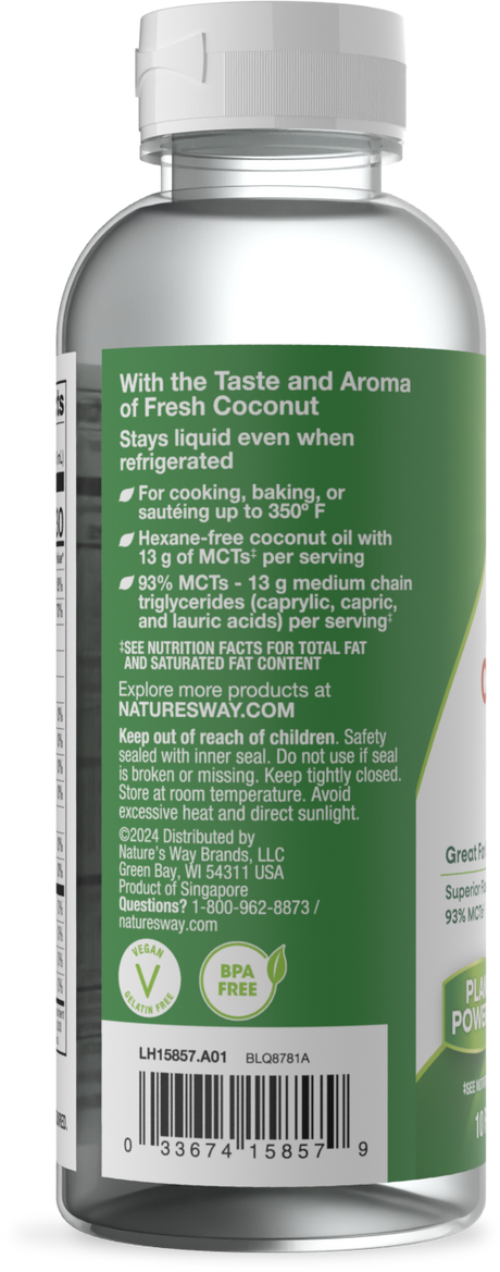 <{%360IMAGE2_15857%}>Nature's Way® | Liquid Coconut Oil - left side of pack