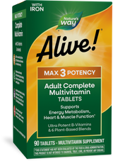<{%PRIMARY_14927%}>Nature's Way® | Alive! Max3 Potency Adult Complete Multivitamin, 90 tablets