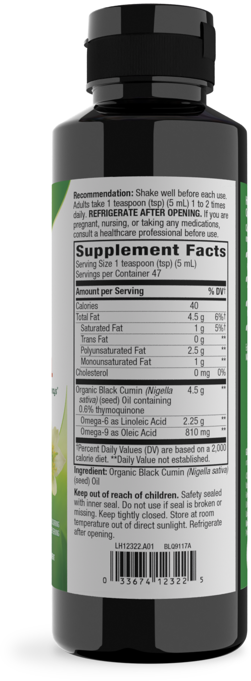 <{%360IMAGE1_12322%}>Nature's Way® | Organic Black Seed Oil - right side of pack