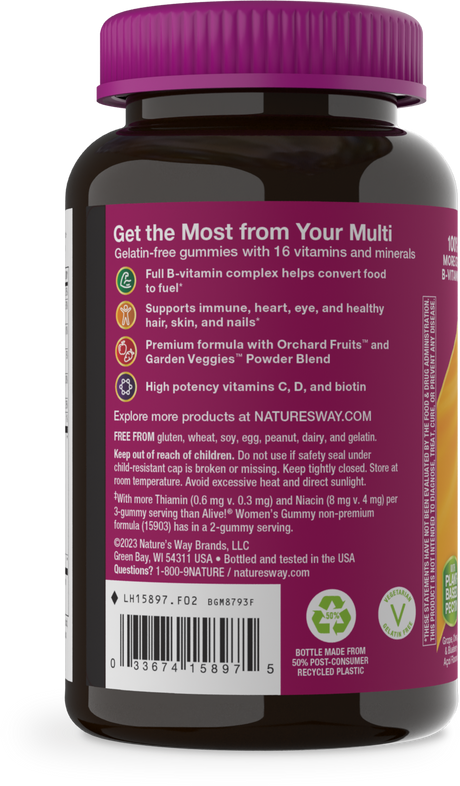 <{%360IMAGE2_15897%}>Nature's Way® | Alive! Premium Women's Gummy Multivitamin - left side of pack