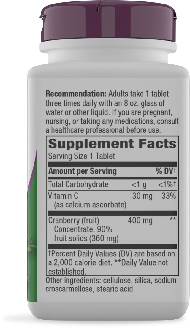 <{%360IMAGE1_15020%}>Nature's Way® | Cranberry Premium Blend - right side of pack