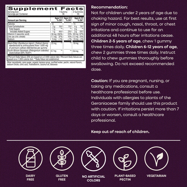 <{%MAIN5_13676%}>Nature's Way® | Sambucus Kids Cough Relief +♢ Immune* Elderberry Gummies