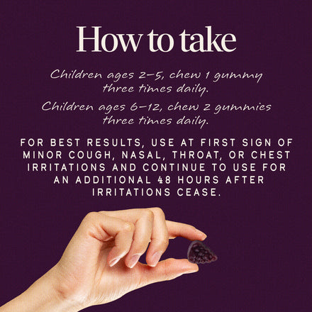 Sambucus Kids Cough Relief +♢ Immune* Elderberry Gummies Supplement Facts