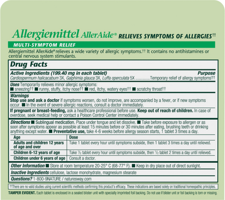 <{%360IMAGE1_21812590%}>Nature's Way® | Allergiemittel AllerAide - back of pack