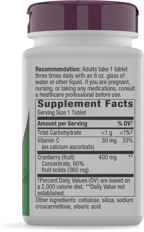 <{%360IMAGE5_15021%}>Nature's Way® | Cranberry Premium Blend - right side of pack
