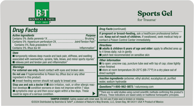 <{%360IMAGE1_21825492%}>Nature's Way® | Sports Gel - back of pack