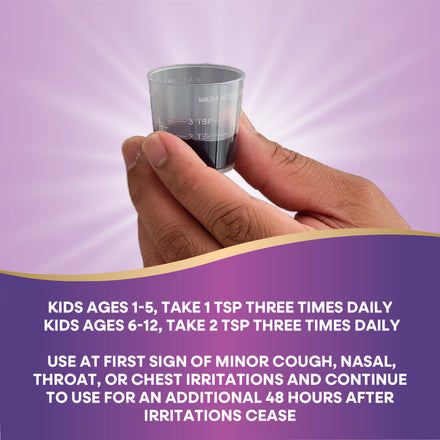 Sambucus Kids Cough Relief +♢ Immune* Elderberry Syrup Supplement Facts