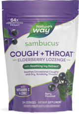 <{%PRIMARY_16284%}>Nature's Way® | Sambucus Cough◊ + Throat* Elderberry Lozenge, 24 lozenges, Berry
