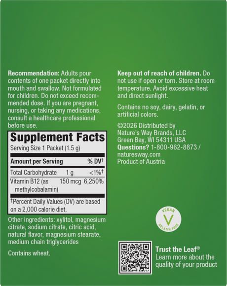 <{%360IMAGE1_16223%}>Nature's Way® | Vitamin B12 On The Go FastActives - back of pack