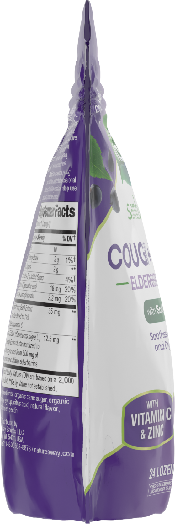 <{%360IMAGE2_16284%}>Nature's Way® | Sambucus Cough◊ + Throat* Elderberry Lozenge - right side of pack
