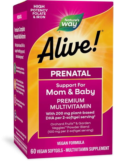 <{%PRIMARY_11209%}>Nature's Way® | Alive! Premium Prenatal Multivitamin, 60 softgels