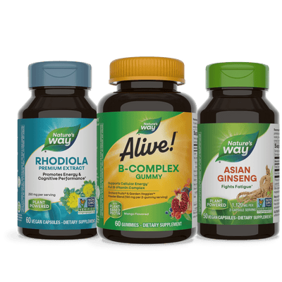 Energy & Vitality Bundle (Rhodiola, Alive B-Complex, AsianGenseng)